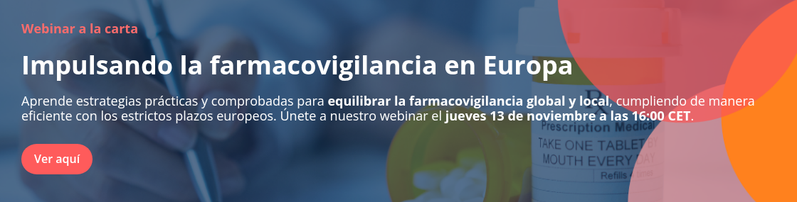 Aprende estrategias prácticas y comprobadas para equilibrar la farmacovigilancia global y local, cumpliendo de manera eficiente con los estrictos plazos europeos. Únete a nuestro webinar el jueves 13 de noviembre a las 16:00 CET.